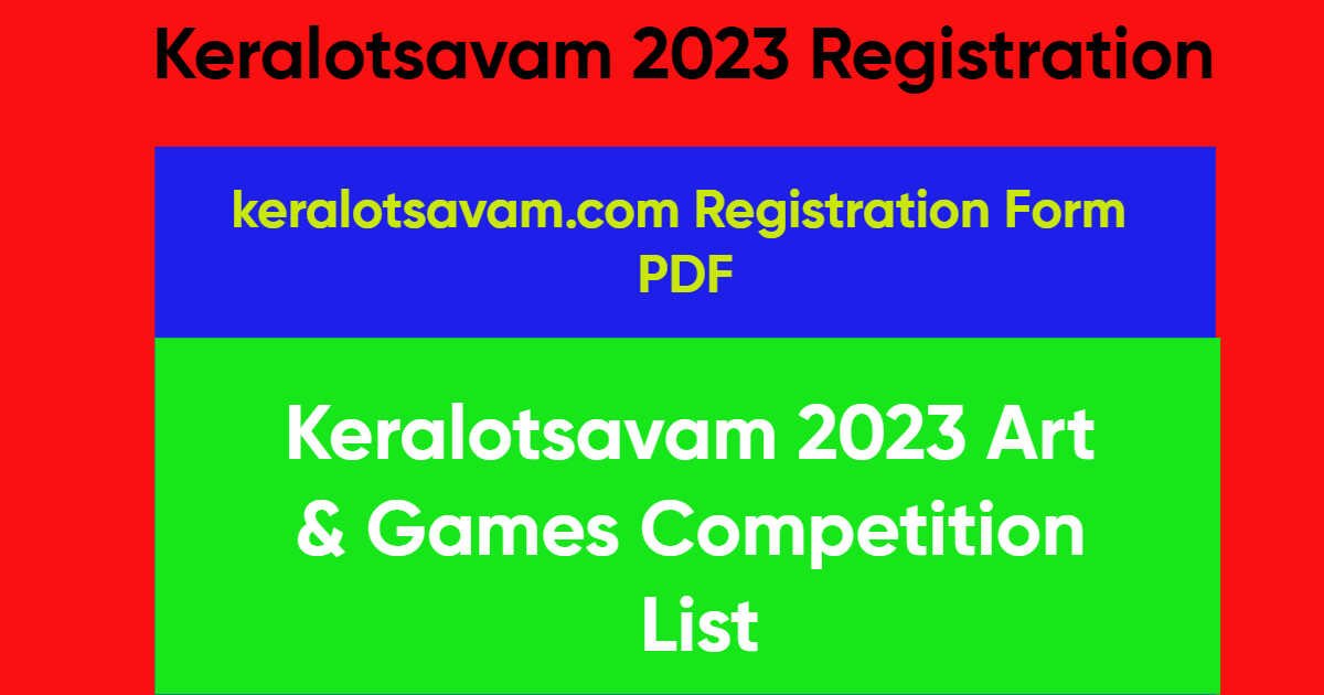 Keralotsavam 2023 Registration