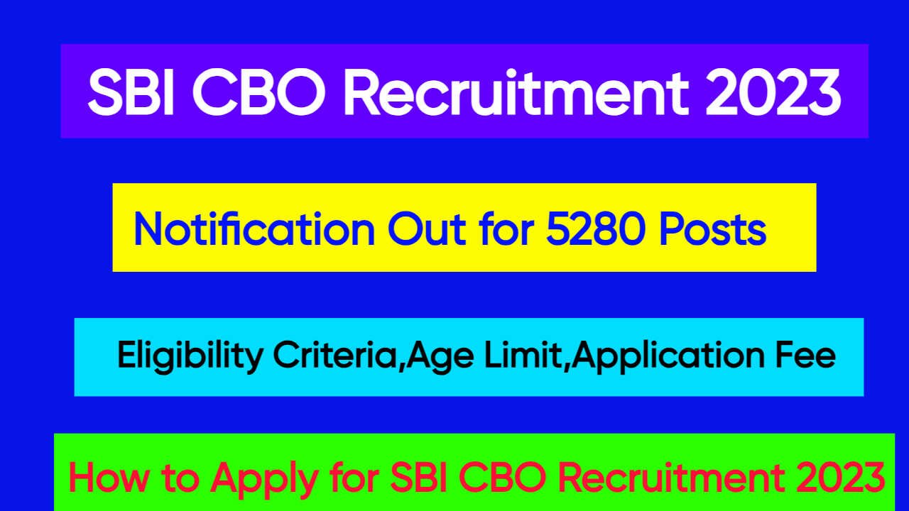 SBI CBO Recruitment 2023